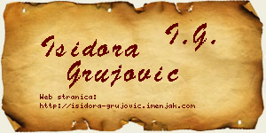 Isidora Grujović vizit kartica